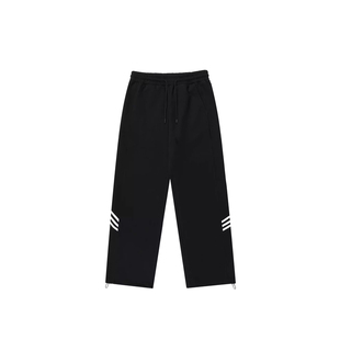 NECOYEP 2025美式复古三条杠抽绳运动卫裤情侣潮牌宽松直筒长裤子