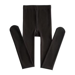 Enjoy it黑丝袜女光腿神器秋冬加绒黑色打底单层一体假透肉连裤袜