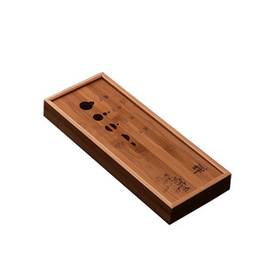 竹制迷你储水式托盘茶海台竹制小茶盘方形干泡盘小号功夫茶具茶道