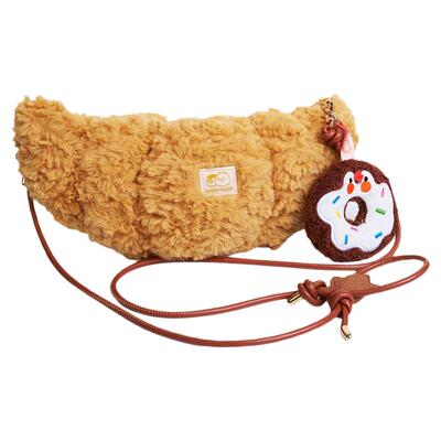 毛绒牛角包冬日萌感毛茸茸疼包