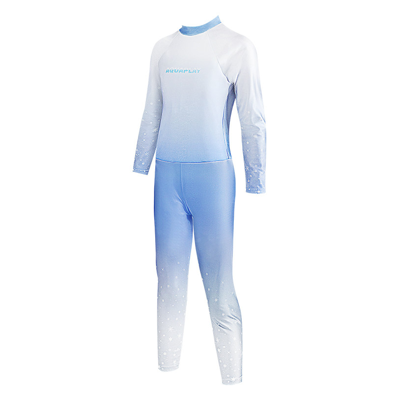AquaPlay儿童泳衣女童连体长袖泳裤防晒潜水服泡温泉游泳衣