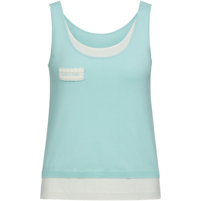 宝姿PORTSPURE女装2026早春新品撞色假两件U领针织背心