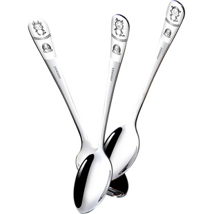 勺子316不锈钢家用调羹儿童吃饭创意小汤勺可爱成人匙羹卡通铁勺