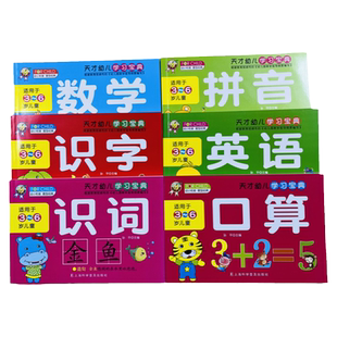 全6册幼儿园练习册学前教材看图列式计算题天才豆幼儿学习宝典5/10/20/100以内加减法幼小衔接口算拼音英语识字识词数学启蒙早教书