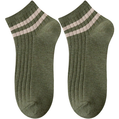 条纹低帮男士短袜全棉防臭吸汗