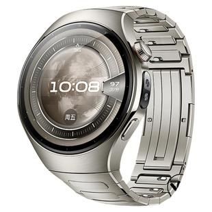 适用华为watch5专用手表带十周年款晨曦金官方同款真工字全钛腕表带运动智能46钛空银按键拆金属表链秋冬高级