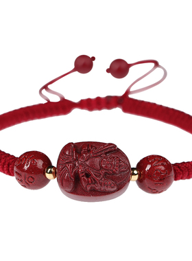 天然男女朱砂天然原矿本命年手绳