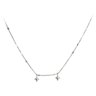 Rainy and Cloudy星陨｜双子星闪片锁骨链星星吊坠银项链星星细链