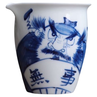 九希堂陶瓷茶具公道杯陈胜波手绘人物画钟馗文人分茶器茶海青花瓷