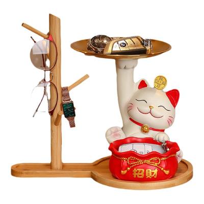 蕊杰轻奢高档招财猫收纳摆件