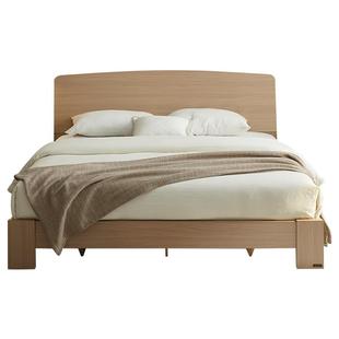 全友家居原木风双人床小户型卧室1米8双人床2025新款1米5单人床