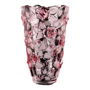 弗莱文茨玫瑰水晶玻璃花瓶富贵竹百合花瓶插花花瓶摆件礼品花瓶