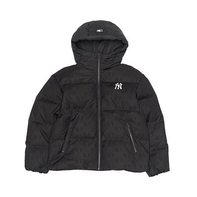 款MLB男女NY老花满印连帽羽绒服