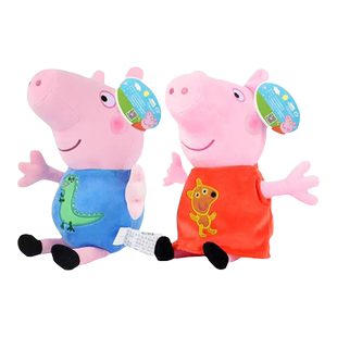 正版小猪佩奇的玩具泰迪熊玩偶乔治恐龙毛绒公仔套装儿童节礼物