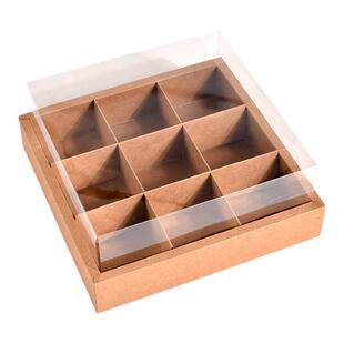 九宫格火锅格子打包盒一次性纸盒野餐烤肉包装外卖盒子牛皮纸野餐