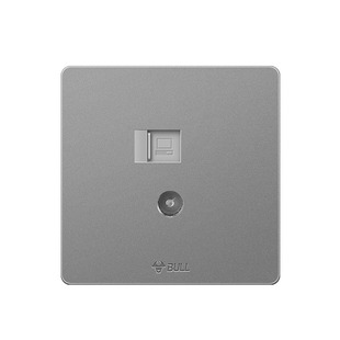 公牛插座旗舰电视电脑插座 86型网线有线面板网络暗装插座G12灰