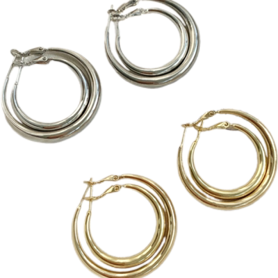 方圆脸天菜4.0耳圈素圈s925银针