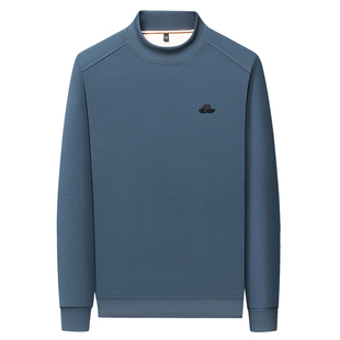 恒源祥半高领男打底衫加绒加厚长袖t恤-0度保暖羊羔绒可机洗卫衣