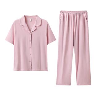 凉感莫代尔情侣睡衣女夏季2026新款短袖长裤可外穿男士家居服套装