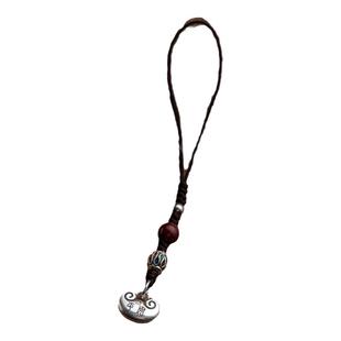 加噜足银平安锁手机链挂件绳短款精致手机挂饰u盘包包挂件绳挂坠吊坠绳高档挂饰绳福气满满手机壳挂饰防丢