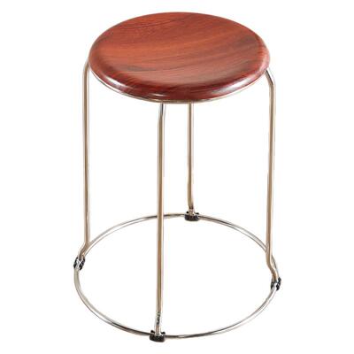 实木圆凳子家用可叠放铁艺餐厅椅