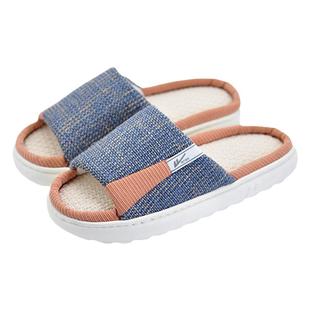 回力拖鞋高级感亚麻男四季家居室内家用厚底吸汗棉麻居家鞋女透气