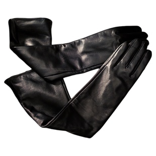 超长款真皮手套女士薄款手机触屏时尚舞会交际保暖皮手套秋冬季