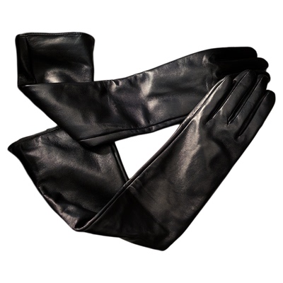 超长款女士真皮手套舞会迈麦玛