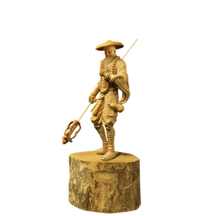 黄杨木雕人物武僧家居摆件创意装饰文玩把玩手把件中式木质工艺品