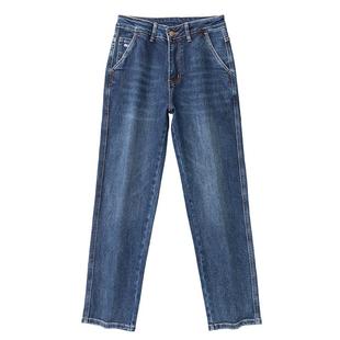 大大牛 14oz重磅加厚秋冬款牛仔裤男弹力直筒宽松高腰深裆斜口袋