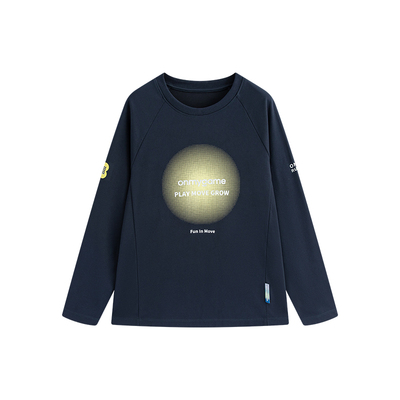 onmygame儿童长袖T恤圆领印花