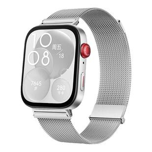 适用华为watch fit3/fit4表带4pro新款米兰双节磁吸替换表带智能手表fit2一二三代腕带夏天金属链new女腕带男
