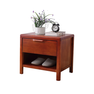 实木床头柜简约现代酒店宾馆单抽简易储物柜出租房专用整装床边柜