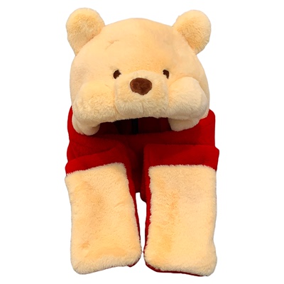 正版迪士尼正版维尼熊帽子三件套