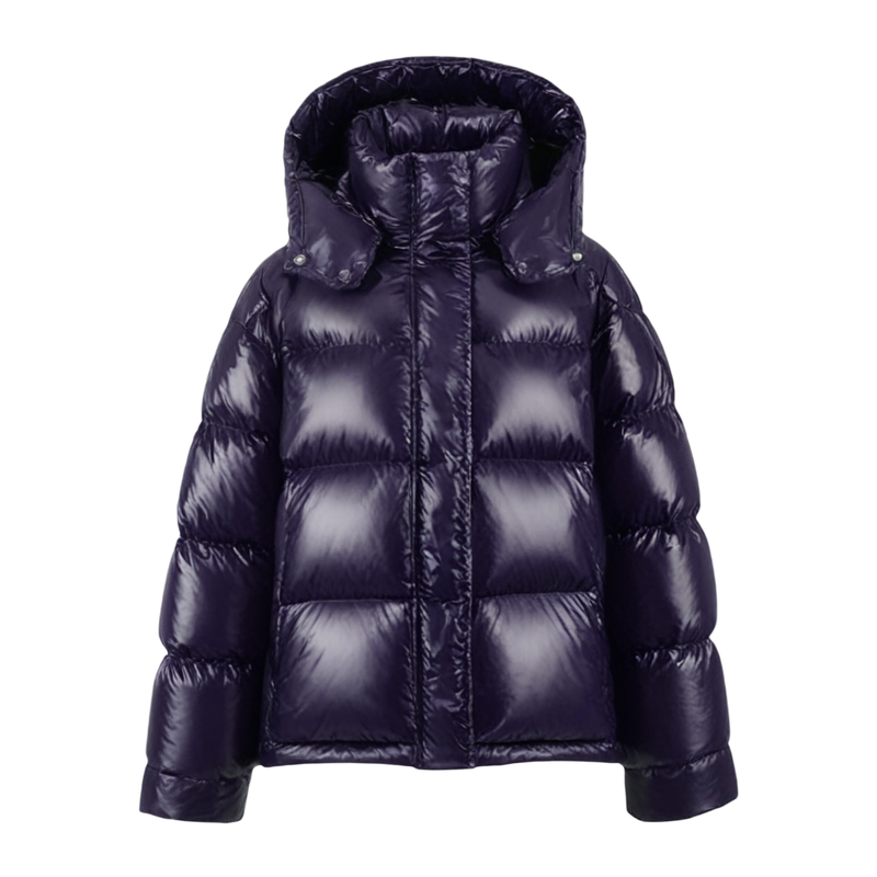 鸭鸭羽绒服女2025冬季新款黑金泡芙短款加厚连帽气质休闲保暖外套