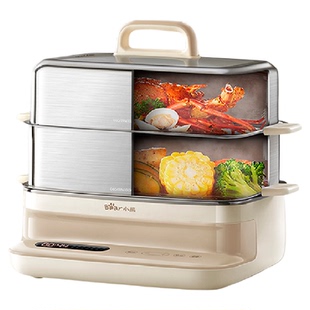 小熊电蒸锅多功能家用三层蒸煮炖一体锅不锈钢电蒸笼大容量早餐机
