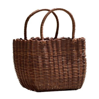 手提篮洗澡篮塑料编织收纳筐购物篮采摘篮伴手礼篮子买菜篮子ins