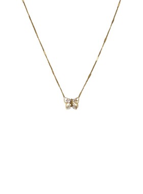 蝴蝶项链锆石项链游七月钛钢女