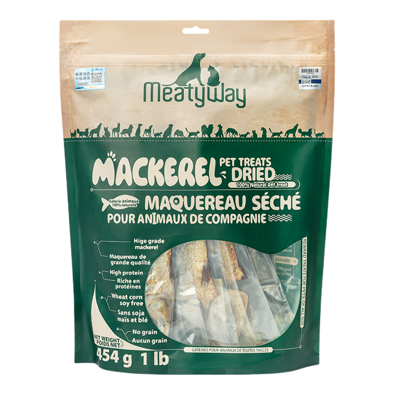 Meatyway爵宴纯脆鲭鱼干狗零食幼犬肉干宠物狗狗耐咬风干磨牙棒