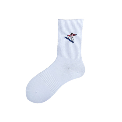 男棉滑雪男孩卡通刺绣