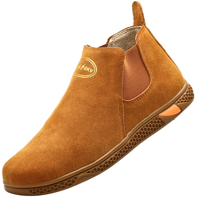 电工绝缘鞋电焊劳保鞋男无免系带