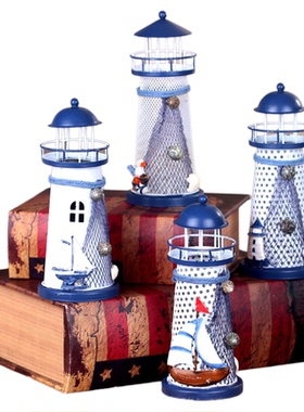 创意地上海洋风航线发光灯塔模型