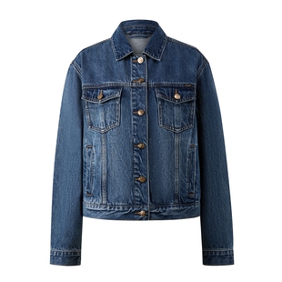 Eland衣恋短外套长袖通勤小翻领牛仔女装2025冬季新款