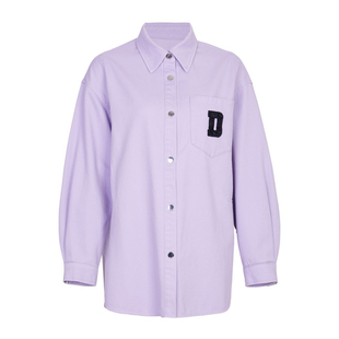 婉甸2025郁金香紫丹宁长袖衬衫百搭男友风A型1241S12SM4