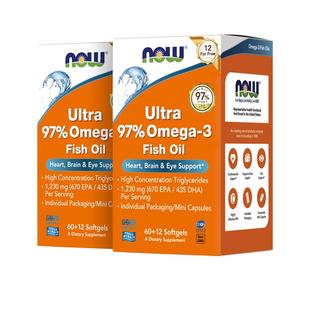【自营】NOW小知己鱼油Ultra 97%深海rTG结构omega3高纯度DPA2瓶