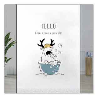 淋浴间贴玻璃纸防窥防隐私开灯不透人影静电磨砂窗户贴膜防走光厚