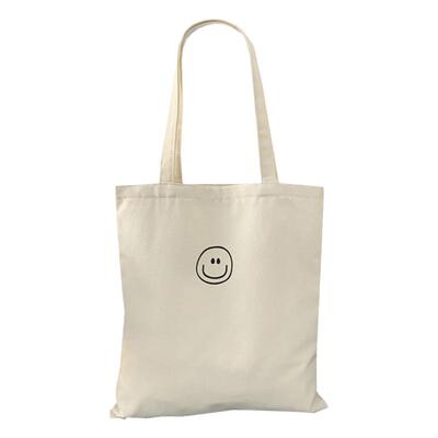 简约笑脸帆布包学生上课旅行袋