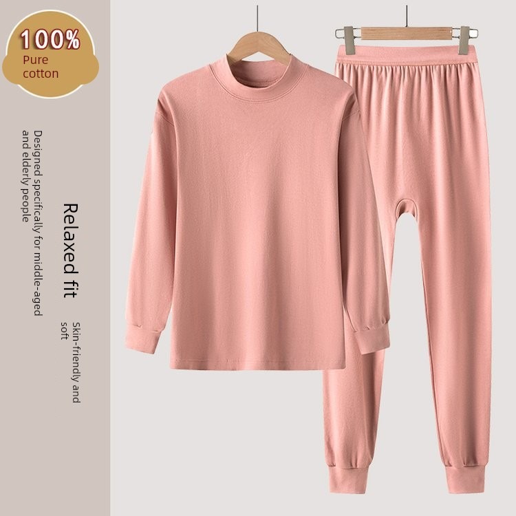 中老年女士秋衣秋裤套装纯棉老人保暖内衣妈妈棉毛衫线衣线裤