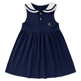 嘟嘟家女童学院风套装儿童夏季纯棉短袖短裤宝宝连衣裙薄款童装T