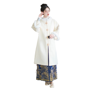 【清仓】新中式国风保暖衬衣织金妆花马面裙女套装秋冬款汉服外套